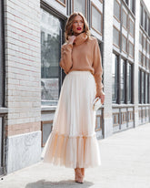 Truthfully Mine Tulle Maxi Skirt - Cream Oshnow